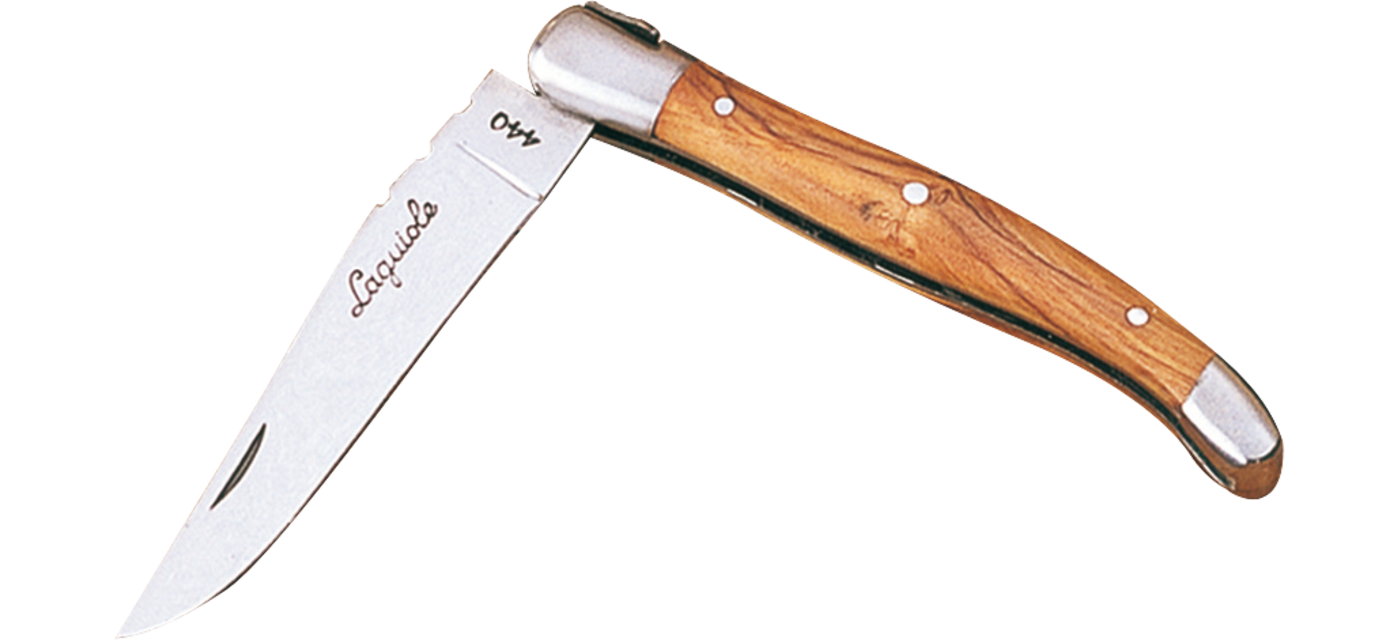 Couteau de poche Jean Dubost Laguiole manche en bois d'olivier véritable, fabrication française