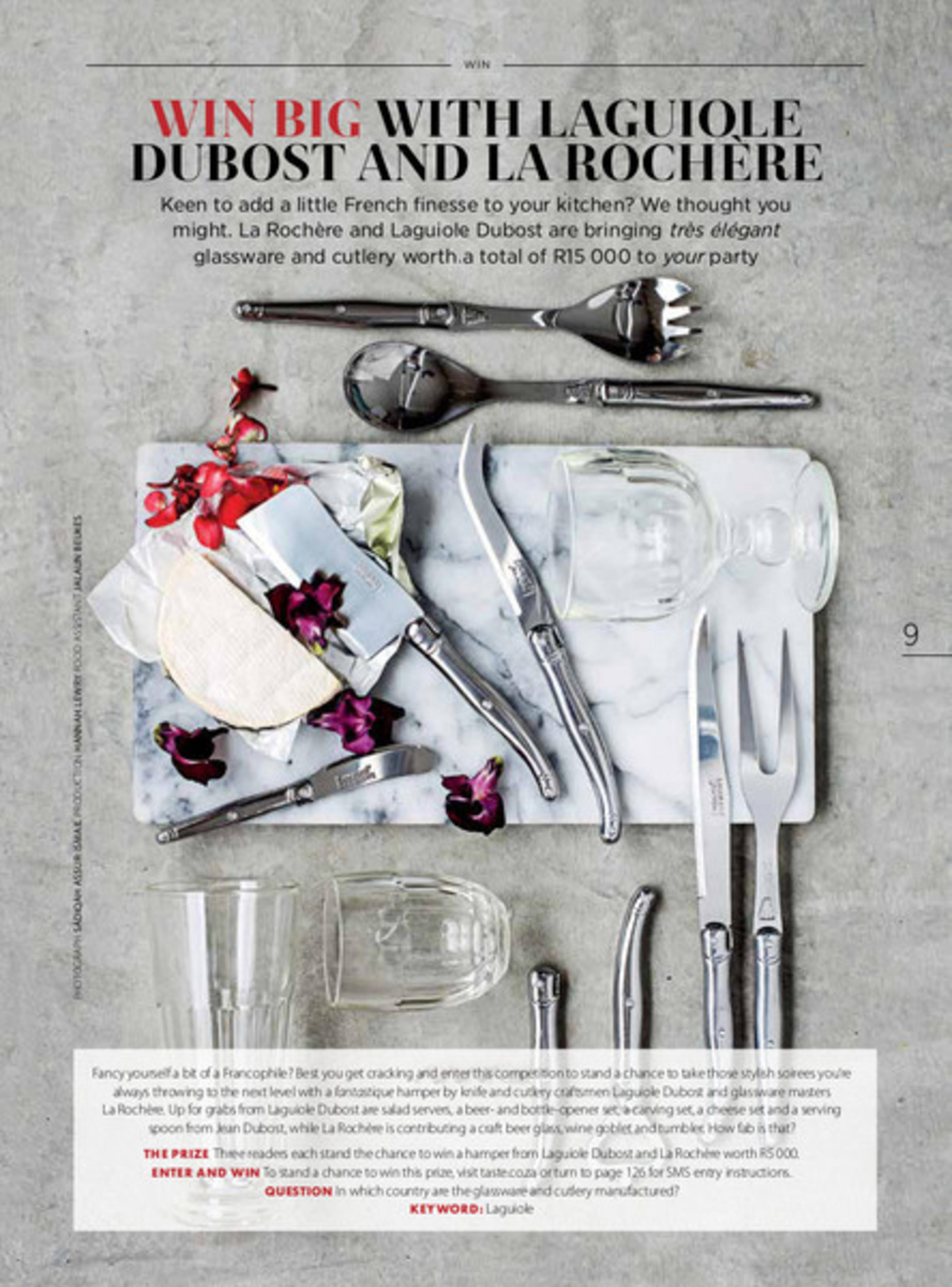 Couteaux Laguiole Jean Dubost 100% made in France, Taste Magazine Janvier 2017