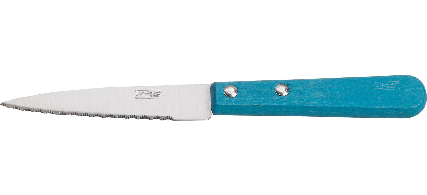 Couteau à légumes Jean Dubost gamme tradition bois cérusé bleu fabrication francaise