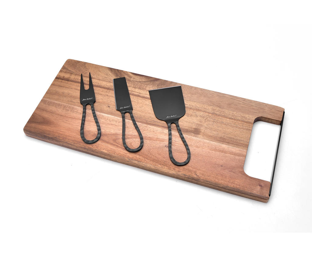 Jean Dubost Natural Life Planche acacia et ustensiles fromage black finish