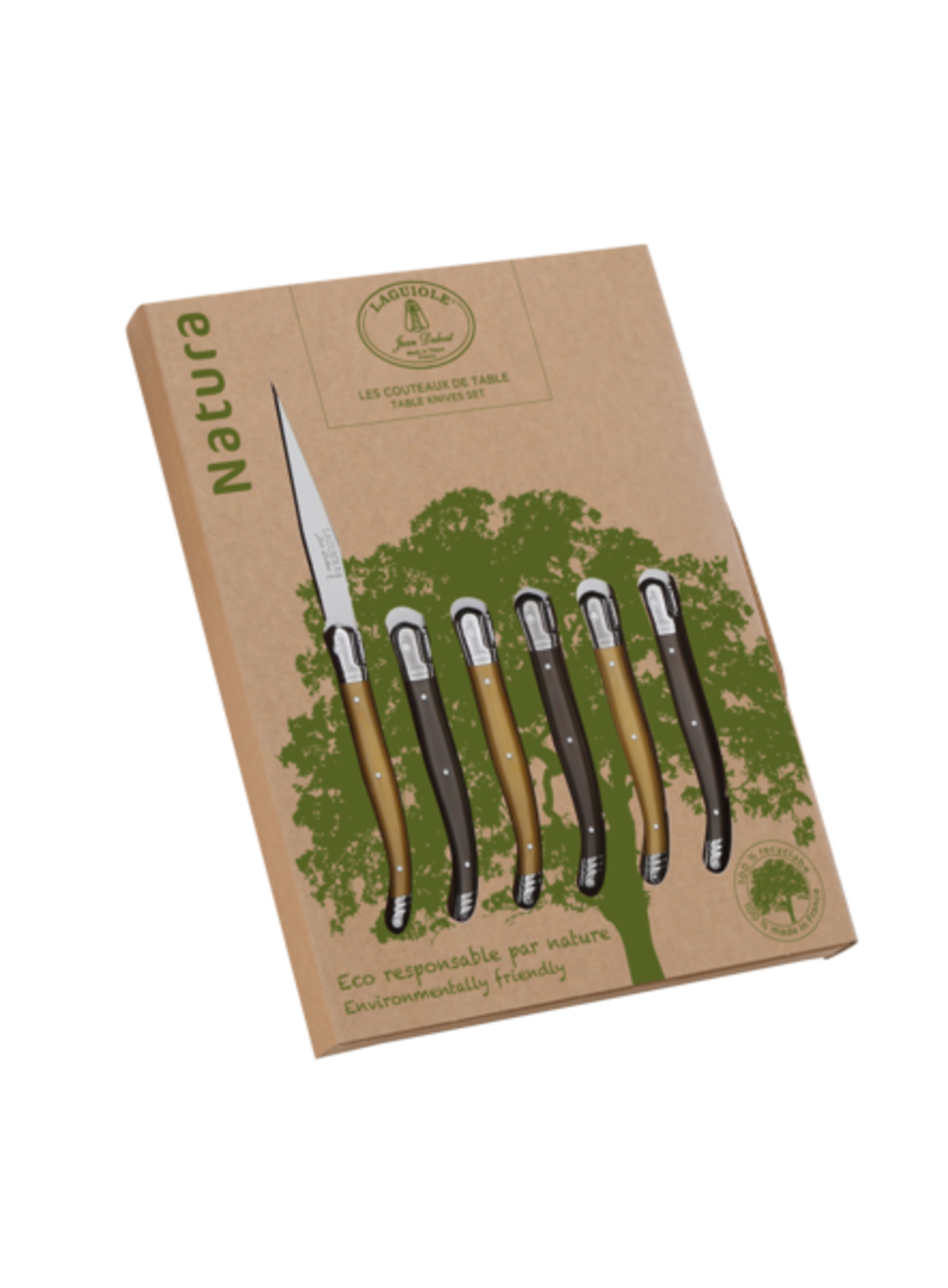 jean dubost Coffret 6 couteaux steak NATURA Laguiole Jean Dubost 100% recyclable