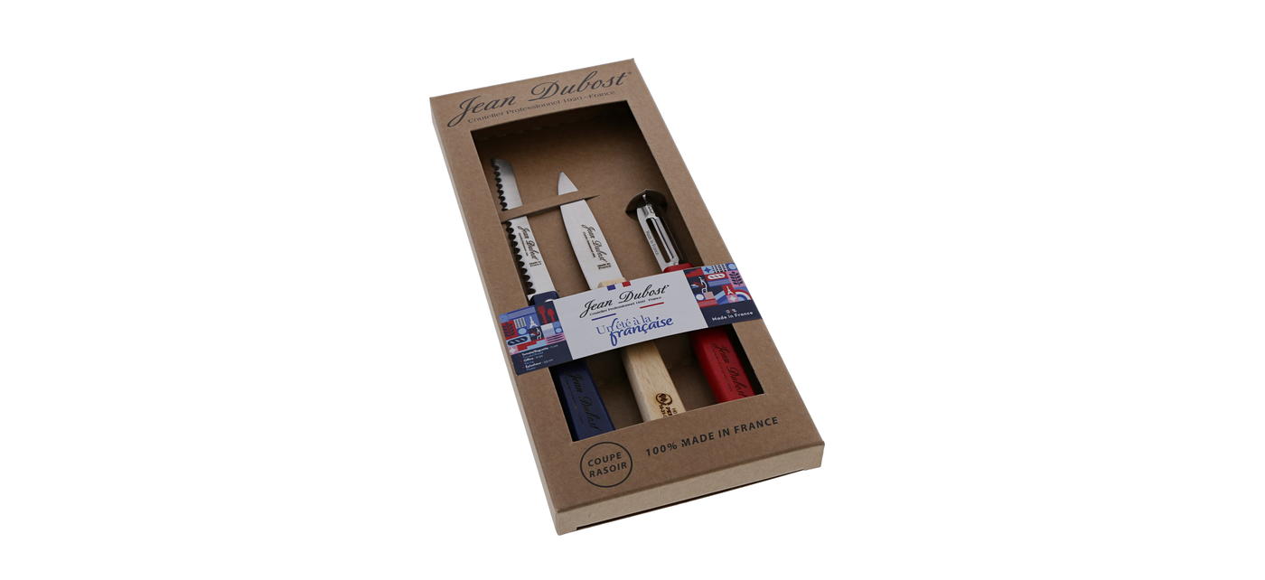 Coffret 3 couteaux de cuisine Jean Dubost un été à la française made in France