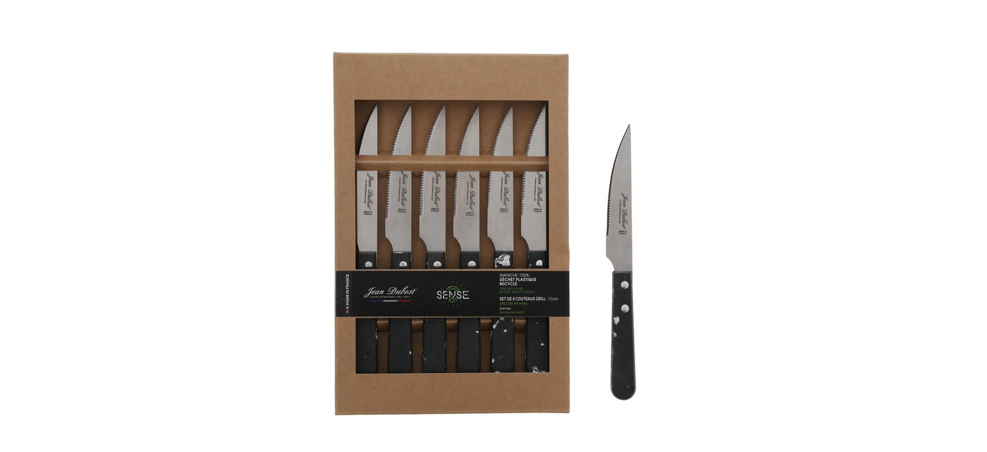 Jean Dubost couteaux grill Sense black edition, made in France ecoconcu
