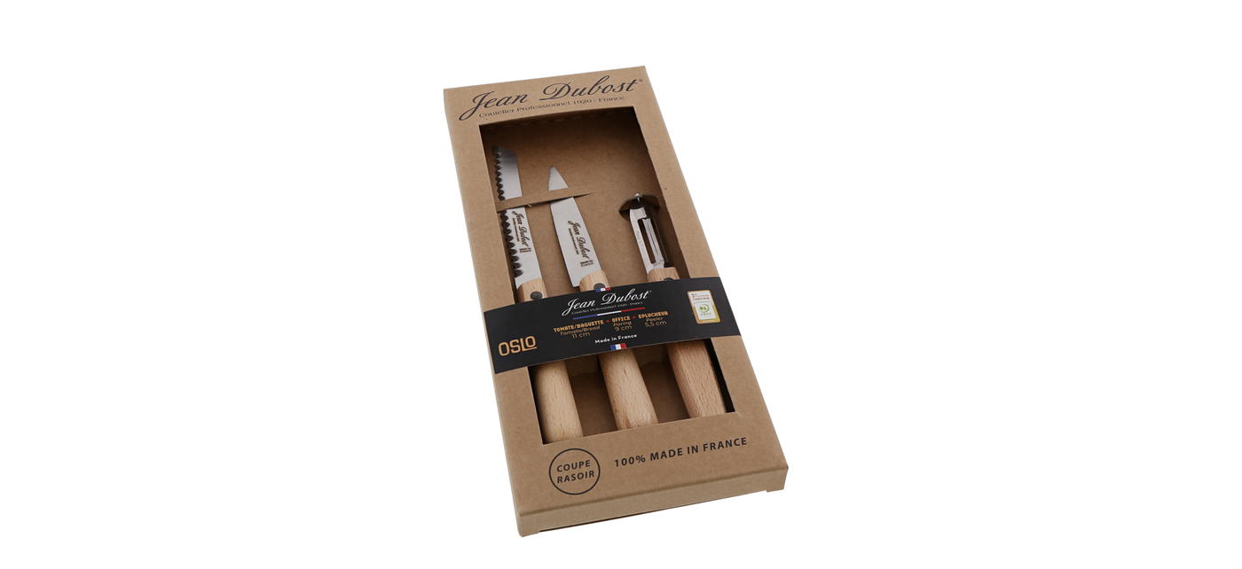 Coffret 3 couteaux de cuisine Jean Dubost gamme oslo made in France