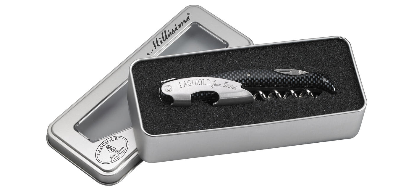 Coffret tire-bouchons sommelier Millésime ® Laguiole façon carbone