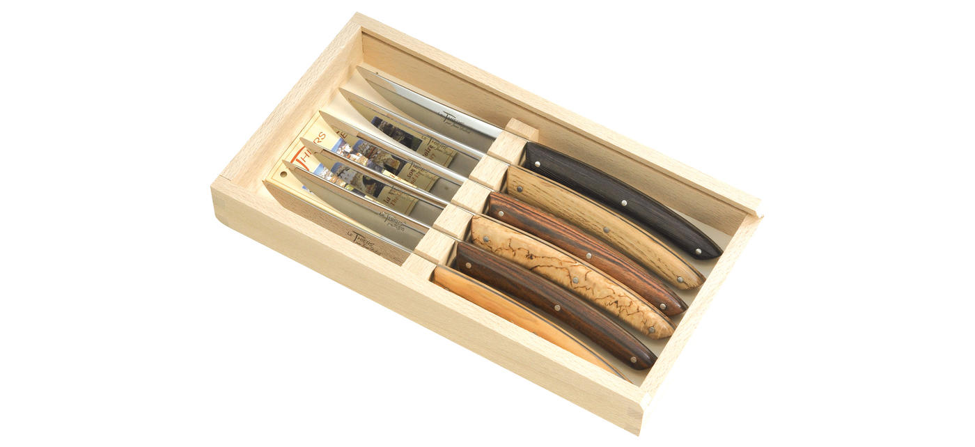 Coffret 6 couteaux Thiers manche plexi