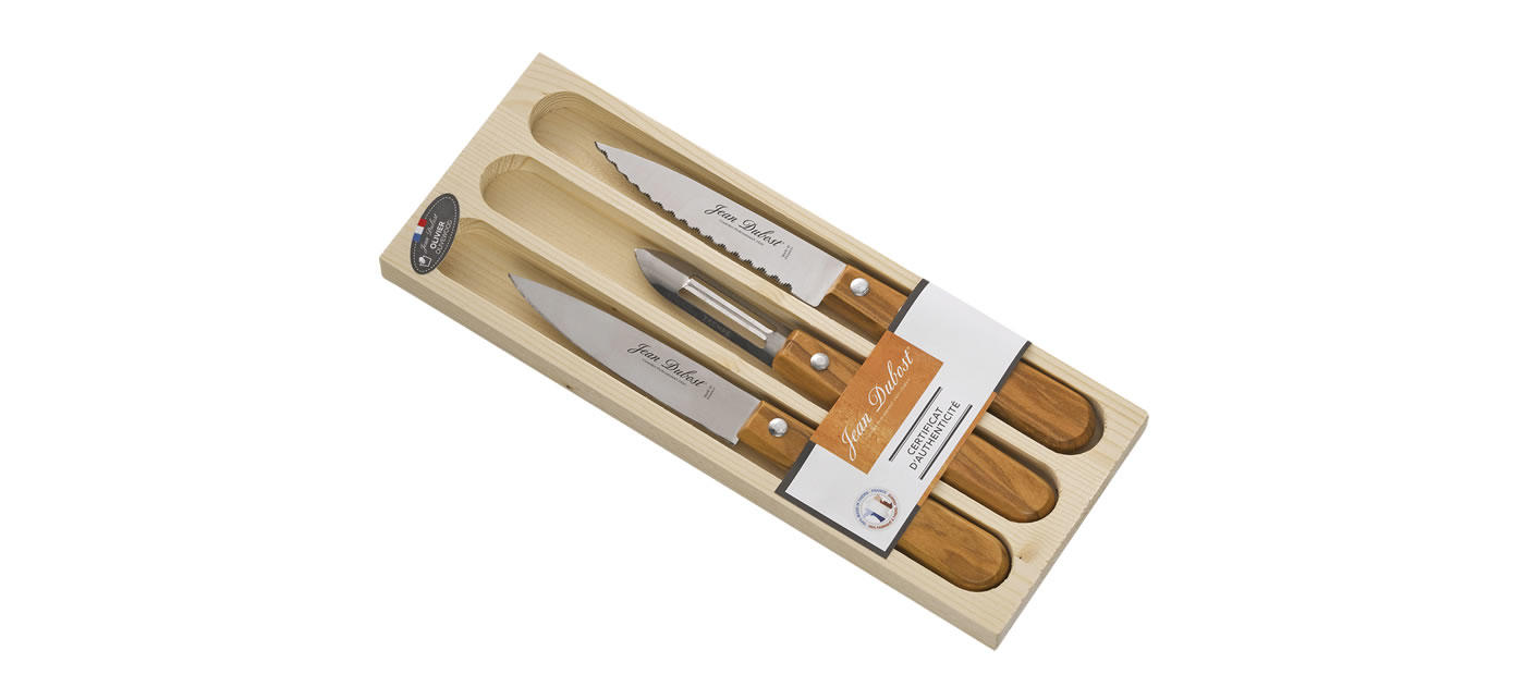 Jean Dubost couteau multiusage gamme tradition manche bois d'olivier