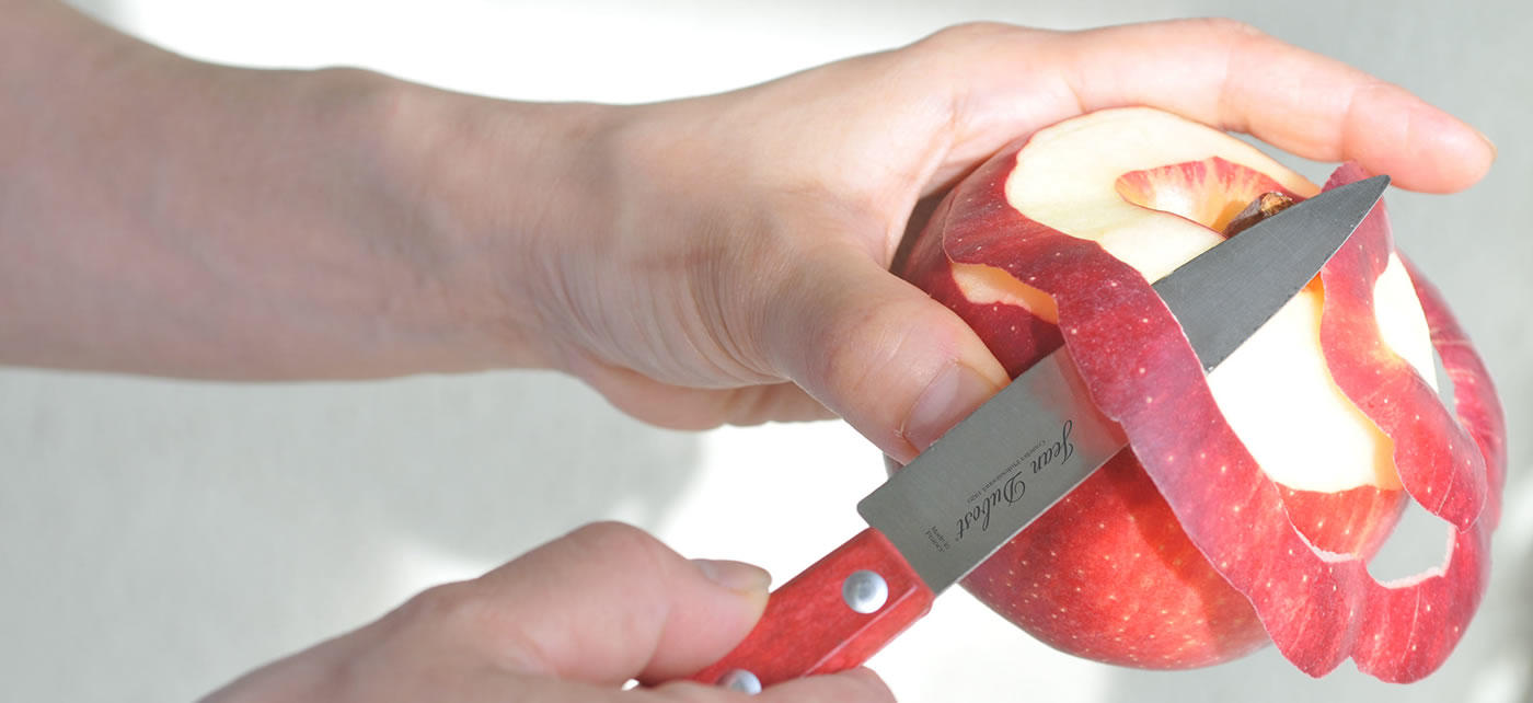 Jean Dubost couteaux français lame office eplucher une pomme