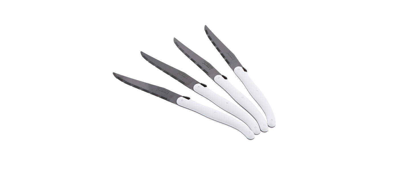 Couteaux steak lame noire Jean Dubost Laguiole pure 
